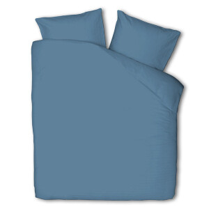 Dekbedovertrek Luna Uni - Denim Blauw - Tweepersoons (200x200 Cm) - Denim Microvezel - Effen - Luna Bedding - Dekbed-Discounter.nl