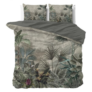 Dekbedovertrek Macy - Eenpersoons (140x200 Cm) - Groen Microvezel - Bloemen - Sleeptime Essentials - Dekbed-Discounter.nl