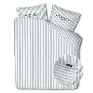 Dekbedovertrek McGregor - Katoen - Blauw - Eenpersoons (140x200 Cm) - Wit & Blauw Katoen - Strepen & Hotel Luxe - McGregor - Dekbed-Discounter.nl