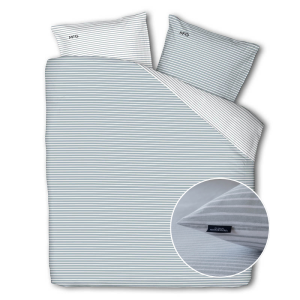 Dekbedovertrek McGregor - Katoen-Flanel - Blue Stripes - Eenpersoons (140x200 Cm) - Blauw & Wit Flanel Katoen - Strepen & Hotel Luxe - McGregor - Dekbed-Discounter.nl