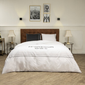 Dekbedovertrek McGregor - Katoen - Harlem - Wit - Eenpersoons (140x200 Cm) - Wit Katoen - Strepen & Hotel Luxe - McGregor - Dekbed-Discounter.nl