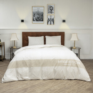 Dekbedovertrek McGregor - Katoen - Roosevelt - Off White - Tweepersoons (200x200 Cm) - Off-white & Wit Katoen - Strepen & Hotel Luxe - McGregor - Dekbed-Discounter.nl
