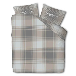Dekbedovertrek McGregor KatoenFlanel Taupe Tartan Tweepersoons (200x200 Cm) Taupe & Meerkleurig Flanel Katoen Strepen McGregor - Overtrek - - Dekbed-Discounter.nl