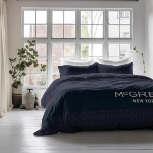 Dekbedovertrek McGregor - Midtown - Blauw - Lits-Jumeaux (240x220 Cm) - Blauw Microvezel - Tekst & Hotel Luxe & Strepen - McGregor - Dekbed-Discounter.nl
