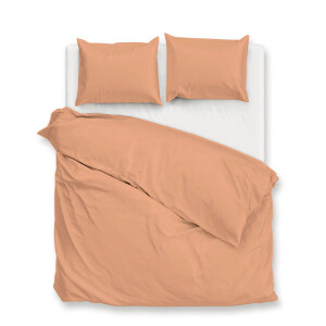 Dekbedovertrek Percale-Katoen - Oranje - Eenpersoons (140x200 Cm) - Oranje Percale Katoen - Effen - Zo!Home - Dekbed-Discounter.nl