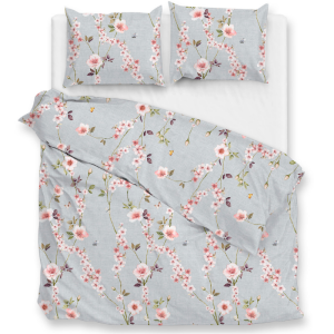 Dekbedovertrek Percale Katoen - Rafa - Lits-Jumeaux (240x220 Cm) - Blauw Percale Katoen - Bloemen - Zo!Home - Dekbed-Discounter.nl