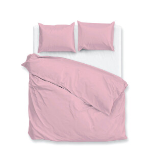 Dekbedovertrek Percale-Katoen - Roze - Tweepersoons (200x200 Cm) - Roze Percale Katoen - Effen - Zo!Home - Dekbed-Discounter.nl