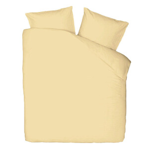 Dekbedovertrek Percale-Katoen - Uni - Licht Geel - Lits-Jumeaux (240x220 Cm) - Geel Percale Katoen Katoen - Effen - Presence - Dekbed-Discounter.nl