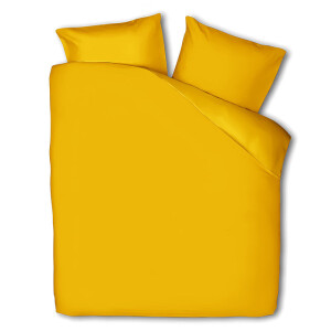 Dekbedovertrek Percale-Katoen - Uni - Okergeel - Tweepersoons (200x200 Cm) - Okergeel Percale Katoen Katoen - Effen - Presence - Dekbed-Discounter.nl