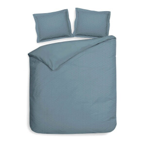 Dekbedovertrek Punto Katoen-Satijn - Blauw - Lits-Jumeaux (240x220 Cm) - Blauw Katoen-satijn - Stippen - Heckett Lane - Dekbed-Discounter.nl