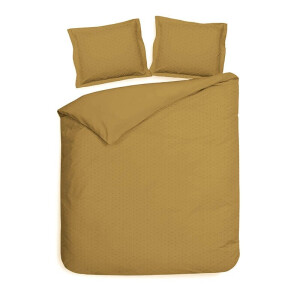 Dekbedovertrek Punto Katoen-Satijn - Goud - Lits-Jumeaux (240x220 Cm) - Goud Katoen-satijn - Stippen - Heckett Lane - Dekbed-Discounter.nl