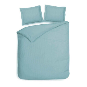 Dekbedovertrek Punto Katoen-Satijn - Licht Blauw - Tweepersoons (200x200 Cm) - Blauw Katoen-satijn - Stippen - Heckett Lane - Dekbed-Discounter.nl