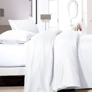 Dekbedovertrek Satin Point Wit Patroon 200x200 Cm Zensation - Dekbed-Discounter.nl