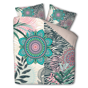 Dekbedovertrek Smiling Serenade - Tweepersoons (200x200 Cm) - Meerkleurig Polyester-katoen - Patroon - Luna Bedding - Dekbed-Discounter.nl