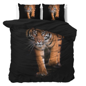 Dekbedovertrek Tiger Icon - Eenpersoons (140x200 Cm) - Zwart Microvezel - Dieren - Sleeptime Essentials - Dekbed-Discounter.nl