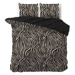 Dekbedovertrek Zebra Icon - Eenpersoons (140x200 Cm) - Zwart Microvezel - Strepen - Sleeptime Essentials - Dekbed-Discounter.nl