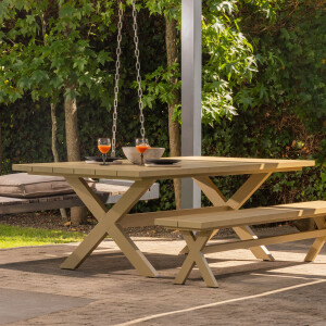 WOOOD Picknicktafel 'Delta' 220 x 105cm, kleur Groen