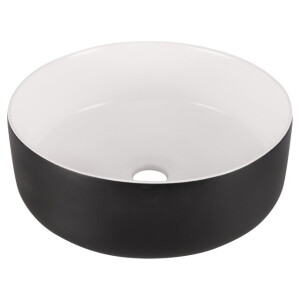 Differnz MIRA Waskom - 36x12cm - keramiek- zwart/wit 38.009.02