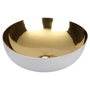 Differnz Shine waskom 40x40x13.5cm keramiek goud/wit 38.010.64
