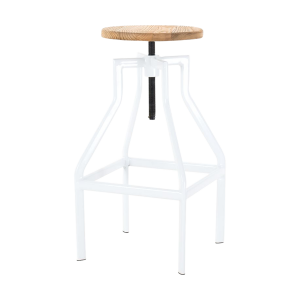 Hoge draaibare kruk wit - in hoogte verstelbaar