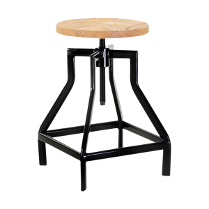 Lage draaibare kruk zwart - in hoogte verstelbaar