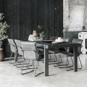 DTP Home Eettafel 'Beam' Teakhout, 225 x 100cm, kleur Zwart