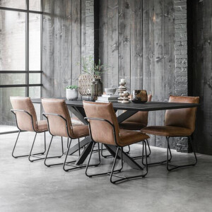DTP Home Eettafel 'Curves' Teakhout, 210 x 100cm, kleur Zwart