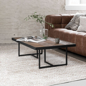 DTP Home Salontafel 'Criss Cross' Hout en staal, 120 x 70cm