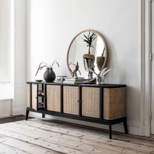 MUST Living Dressoir 'Raffles' Rotan en hout, 213 x 80cm