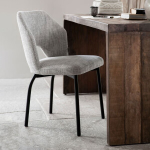 MUST Living Eetkamerstoel 'Bloom' kleur Lichtgrijs