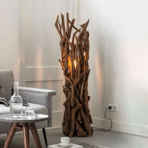 MUST Living Vloerlamp 'Spot' Teakhout, kleur Naturel