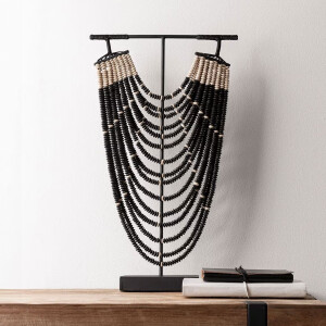 MUST Living Ornament 'Magic Black' Houten kralen, 51cm hoog