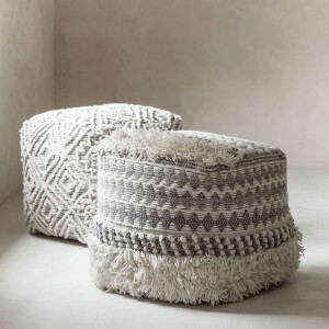 MUST Living Poef 'Aura' 40cm, kleur Grijs