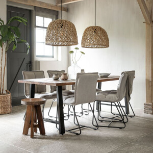 DTP Home Eettafel 'Timber' Hout en staal, 225 x 90cm