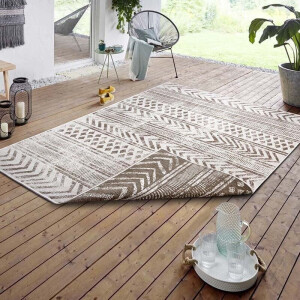 Dubbelzijdig Buitenkleed Biri Beige Crème 80x350 Cm Laagpolig NORTHRUGS - Dekbed-Discounter.nl