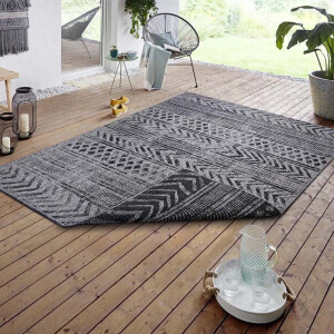 Dubbelzijdig Buitenkleed Biri Grijs 200x290 Cm Laagpolig NORTHRUGS - Dekbed-Discounter.nl
