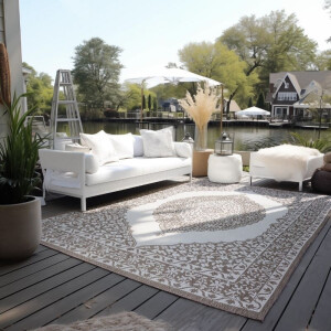 Dubbelzijdig Buitenkleed Meekly Taupe 200x290 Cm Laagpolig Elle Decoration - Dekbed-Discounter.nl