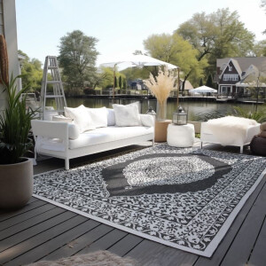 Dubbelzijdig Buitenkleed Meekly Zwart 200x290 Cm Laagpolig Elle Decoration - Dekbed-Discounter.nl