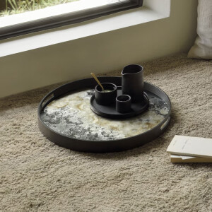 Ethnicraft Rond Dienblad 'Organic' 48cm, kleur Zwart