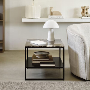 Ethnicraft Bijzettafel 'Stone' Dark Emperador Marmer, 60 x 53cm, kleur Bruin