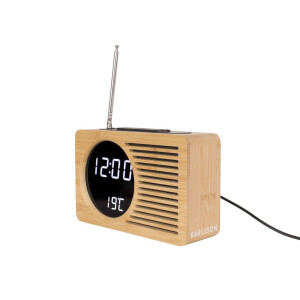 Alarmklok Retro Radio bamboe | KARLSSON