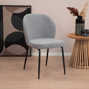 Sohome Eetkamerstoel 'Sophia' Bouclé, kleur Grijs
