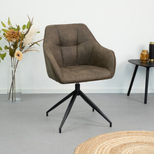 Bendt Eetkamerstoel Brenda, Draaibaar, kleur Olijfgroen