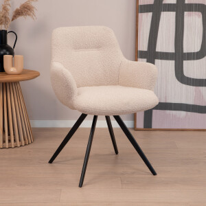 Sohome Draaibare Eetkamerstoel 'Aimée' Bouclé, kleur Beige