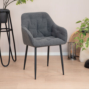 Sohome Eetkamerstoel 'Milly' Bouclé, kleur Antraciet