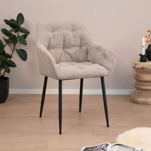 Sohome Eetkamerstoel 'Milly' Bouclé, kleur Beige