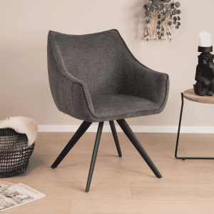 Tower Living Eetkamerstoel 'Riviera' kleur Donkergrijs
