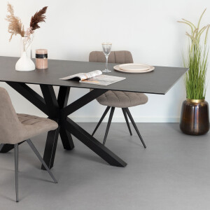 Sohome Eettafel 'Parker' Keramiek, 200 x 100cm, kleur Zwart