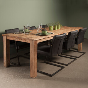 Eettafel 'Lorenzo' Driftwood teak, maat 160 x 90 cm