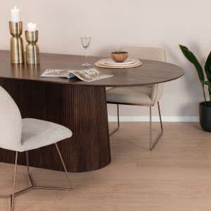 Sohome Ovale Eettafel 'Olav' Mangohout, 200 x 110cm, kleur Walnoot